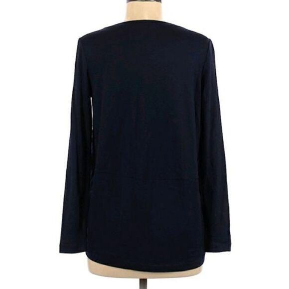 Lafayette 148 Wool Scoop Neck Long Sleeve Color Blocked Baseball Jersey Sz M - Picture 7 of 11